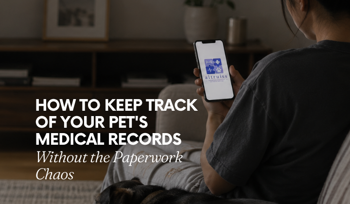 pet owner tracking pet medical records with Altruiss pet health app
