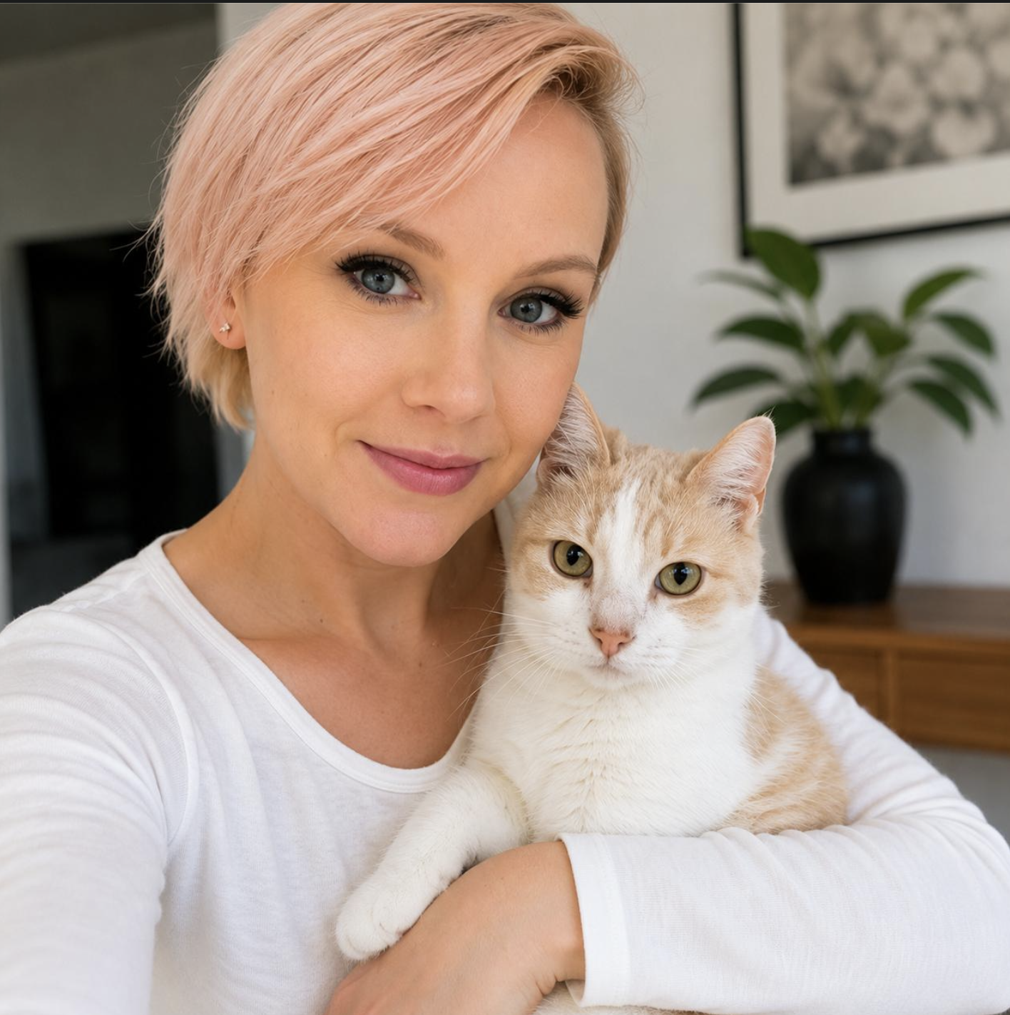 Cece with cat Leelee